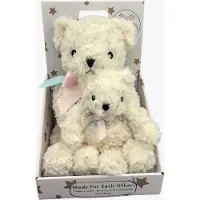 CarloBaby Geschwister-Teddy Groß & Klein, Elfenbeinweiß