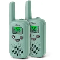 Alecto FR10GR - Set aus zwei wiederaufladbaren Walkie-Talkies für Kinder - Reichweite bis zu 6 Kilometern und lange Standby-Zeit bis zu 24 Stunden - Mintgrün