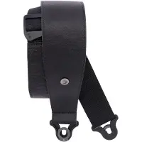 D'addario And Co Gitarrengurt Comfort Leather Auto Lock 3,0" Black - Gitarrengurt