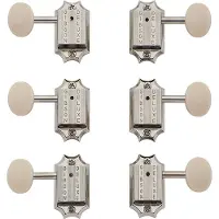 Gibson Deluxe White Button Mechaniken-Set Vintage Nickel