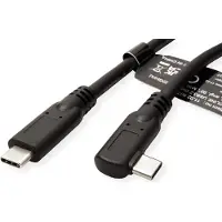 Roline USB 3.2 Gen 2x2 Kabel, USB C-C, ST/ST, 4K UHD-1, 20Gbit/s, Emark, 100W, gewinkelt, schwarz, 1 m