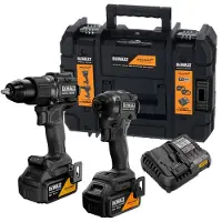 DeWalt Akku-Kombopack 2-tlg 18V Akku-Bohrschauber & Schlagschrauber 2 Akkus 5 Ah
