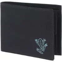 OXMOX Geldbörse New Cryptan RFID Protect Querscheinbörse Frog 2.0 Print Cyan Black schwarz