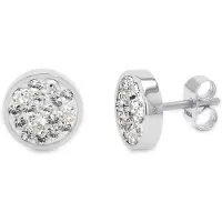 Tom Tailor Damen Ohrstecker aus Edelstahl silber - Stein Kristallglas Crystal 001, silber, Gr. ONESIZE