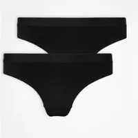 Snocks Brazilian Slip Waist Band Women, 2pcs Black - S