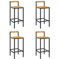 Décoshop26 - Set aus 4 Barhockern/Hochstühlen aus schwarzem Kunstharz und Akazienholz DEC029923