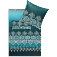 Estella Mako Interlock Jersey Bettwäsche Sophia petrol 135x200 cm + 80x80 cm