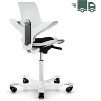 HÅG CAPISCO PULS 8010 | White Edition | Kisseneinsatz schwarz | Gestell weiß