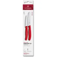 Victorinox Swiss Classic Gemüsemesser-Set, 2-teilig, gerade/gewellt, Rot, Schachtel