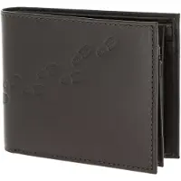 OXMOX Leder Geldbörse Leather RFID Protect Querscheinbörse Footsteps 2.0 Embossed Brown dunkelbraun