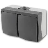 Chilitec NUQUI Feuchtraum 2-Fach Steckdose Horizontal IP54