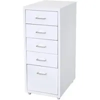 Proregal Rollcontainer Housten 69x28x41cm 5 Schubladen Weiß