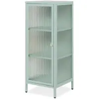 Furn.Design Vitrine Metall Mintgrün 40 x 102 cm 1-türig 3 Fächer Maram