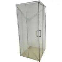 Frascio Duschkabine 65 x 145 cm Ecköffnung mit bequemem Einstieg Höhe 200 cm aus gehärtetem Glas -