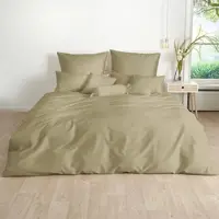 TRAUMSCHLAF Uni Mako-Satin Bettwäsche, Bettbezüge und Kissenbezüge einzeln Kissenbezug einzeln 50x50 cm | cappucino - braun