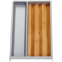 Sotech Mehrzweckeinsatz SEPARADO Individual Silbergrau Genarbt 300x474x51mm Schubladeneinsatz inkl. Bambus Gewürzeinsatz