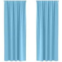 vidaXL Verdunkelungs-Vorhänge mit Ringen 2 stk. Himmelblau Polyester