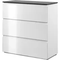 Furn.Design Kommode "Briec" in weiß Glanz und Matera grau Schubladenkommode 89 cm