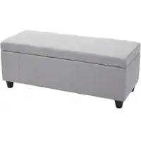 BERLINLODGE Aufbewahrungs-Truhe Lars | HxBxT 45x114x45cm | FSC-zertifiziert | Stoff/Textil | Hellgrau | Sitzbank Bank