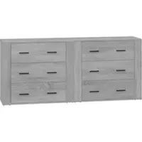 Helloshop26 - Buffet Sideboard Kommode Kleiderschrank Aufbewahrungsmöbel Organizer Küche Wohnzimmer Lounges 2er-Set Sonoma 02_0036971
