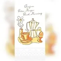 Mank Serviette Tissue Day, 33 x 33 cm, 1/8 Falz, 100 Stück - Frühstück Kaffee Kakao Tee