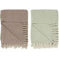 Ib Laursen Sommerdecke Karomuster creme/blau