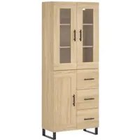 vidaXL Highboard Sonoma-Eiche 69,5x34x180 cm Holzwerkstoff 3198684