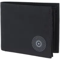 OXMOX Geldbörse New Cryptan RFID Protect Querscheinbörse Circle Bloom Print Grey Black schwarz