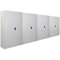 Proregal Mega Deal 4x Flügeltürenschrank ELEPHANT Metall Aktenschrank komplett montiert abschließbar 180x120x40cm 4 Ebenen Stahlschrank Lichtgrau