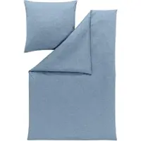 Estella Mako Interlock Jersey Bettwäsche Uni Takoma 160x210 cm + 65x100 cm | taube - blau