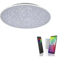 Q-SMART-HOME LED Sternenhimmel Deckenleuchte Q-Nightsky in Silber inkl. Fernbedienung 485 mm