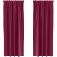 vidaXL Verdunkelungs-Vorhänge mit Ringen 2 pcs Weinrot 225 x 140 cm