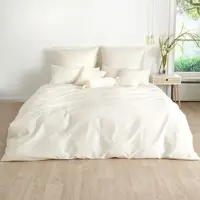TRAUMSCHLAF Uni Mako-Satin Bettwäsche, Bettbezüge und Kissenbezüge einzeln Kissenbezug einzeln 50x50 cm | creme - beige