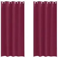 vidaXL Verdunkelungs-Vorhänge mit Ringen 2 pcs Weinrot 260 x 140 cm