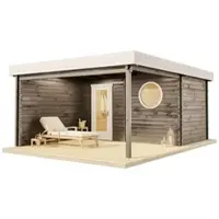 Luxhut FinnTherm Saunahaus Cubus-70 Royal, 70 mm Wandstärke (411 x 549 cm)