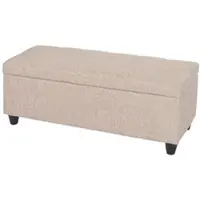 BERLINLODGE Aufbewahrungs-Truhe Lars | HxBxT 45x114x45cm | FSC-zertifiziert | Stoff/Textil | Beige | Sitzbank Bank