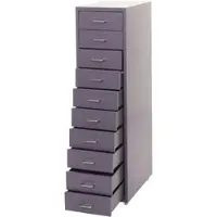 Proregal Rollcontainer Housten | HxBxT 110x28x41cm | 10 Schubladen | Dunkelgrau | Schubladenschrank Stahlschrank