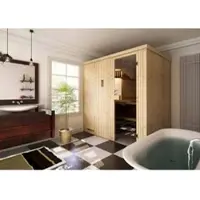 FinnTherm Sauna Cenik Natur 194 cm x 144 cm Wandstärke 40 mm