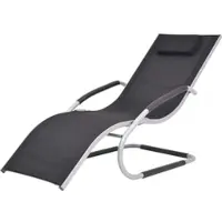 Furnicato Sonnenliege Mit Kissen Aluminium Und Textilene Schwarz