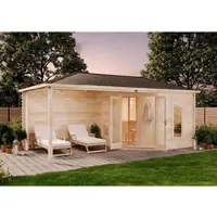FinnTherm Gartensauna Liwa Pinie 608 cm x 312 cm Wandstärke 40 mm