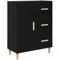 vidaXL Sideboard Schwarz Eichen-Optik 34 x 69,5 x 90 cm Holzwerkstoff