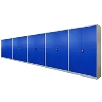 Proregal Mega Deal 5x Flügeltürenschrank ELEPHANT Metall Aktenschrank abschließbar 2 Türen 180x120x40cm Stahl 4 Ebenen Stahlschrank Blau/Lichtgrau