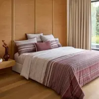 HUGO BOSS Home Satin Bettwäsche Terra Roxa 135x200 cm + 80x80 cm - lila;beige