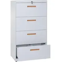 Décoshop26 - Büroschrank mit 4 Schubladen für A4-Dokumente 132 x 76 x 46 cm sicher elegantes Design in grauem Stahl 04_0011185 04_0011185