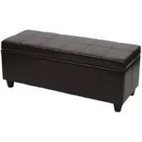 BERLINLODGE Aufbewahrungs-Truhe Lars | HxBxT 45x114x45cm | Kunstleder | Braun | Sitzbank Bank