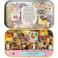 Gistuch Glücksbasar Miniaturhaus - DIY Bastelset, Deko-Objekt - Für Zuhause, Geschenk & Sammlung