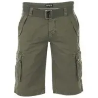 Riverso Kurze Hosen Herren Cargo Shorts mit Gürtel Regular Fit RIVAnton Regular Fit Grün W 33