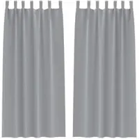 vidaXL Verdunkelungs-Vorhänge mit Ringen 2 pcs Hellgrau 245 x 140 cm