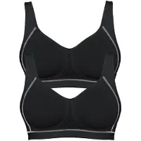 Susa 2er Pack Sport BH Move medium in Schwarz Schwarz | Gr.: 80B