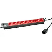 Bachmann 19" Steckdosenleiste 9x Schutzkontakt C20-Stecker, schwarz